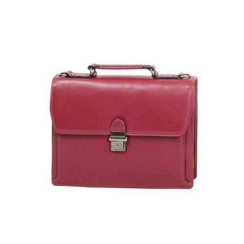Cartable Katana 1 soufflet Cuir de Vachette grainé K 69326 - Rouge
