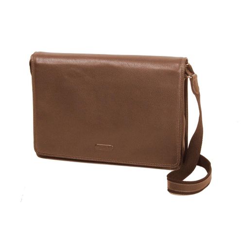 Besace Katana A4 à bandoulière en cuir de Vachette grainé K 69305 - Marron
