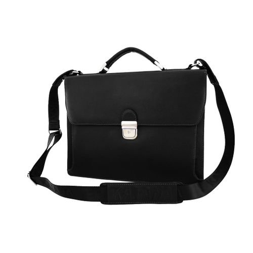 Cartable Katana 1 soufflet Cuir de Vachette grainé K 69326 - Noir