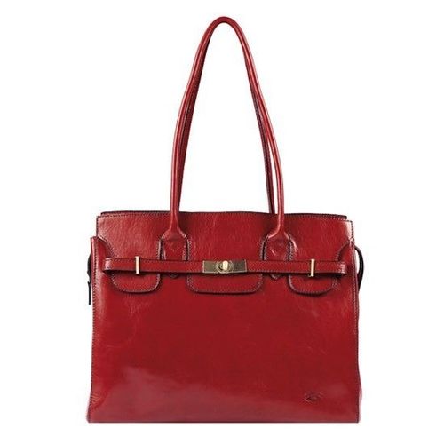 Sac shopping Katana en cuir de Vachette collet K 82529 - Rouge