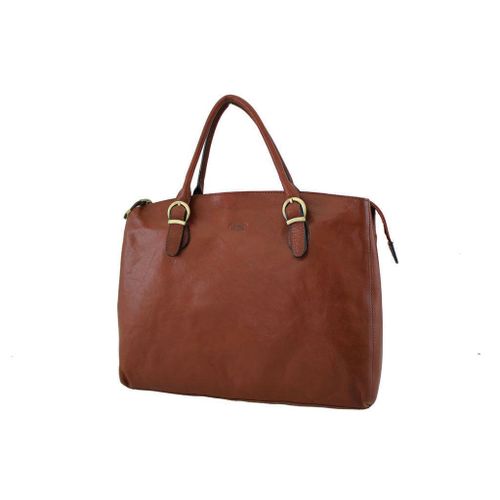 Sac shopping Katana en cuir de Vachette collet K 82534 - Marron
