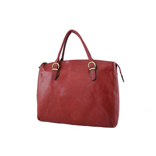 Sac shopping Katana en cuir de Vachette collet K 82534 - Rouge