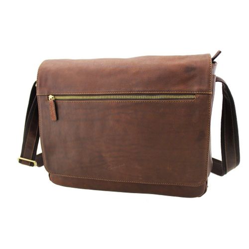Besace Arizona Gérard Henon Cuir de Vachette gras pleine fleur GH 5273 - Fauve
