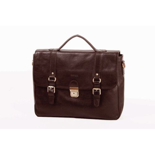 Cartable Katana 1 soufflet Cuir de Vachette gras K 36841 - Chocolat