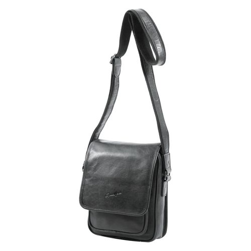Pochette Gérard Henon Outland Cuir de Vachette Vieilli Pleine fleur GH 8350 - Noir