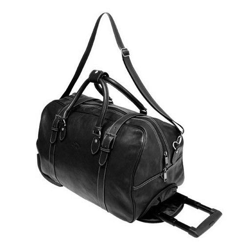 Sac de Voyage Trolley Katana en Cuir de Vachette Gras K 33157 - Noir