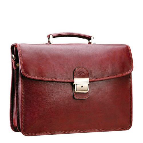 Cartable Katana Cuir de Vachette Gras 2 soufflets K 31022 - Rouge