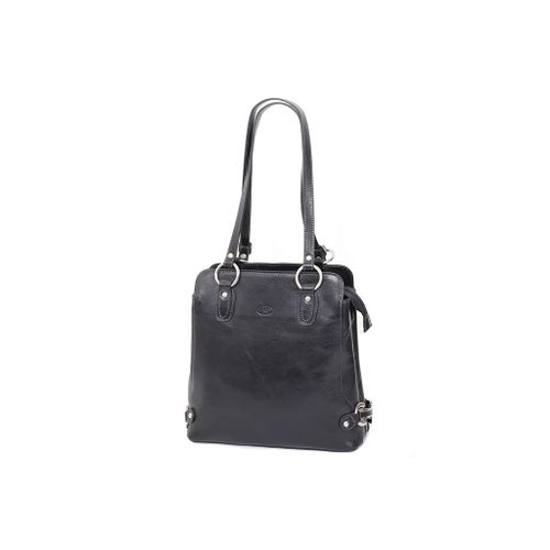 Sac shopping/ Sac à dos Katana en cuir de Vachette collet K 82612 - Noir