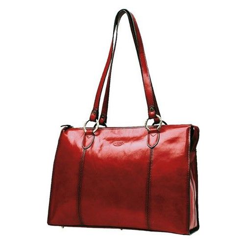 Sac shopping en cuir de Vachette collet K 82132 - Rouge