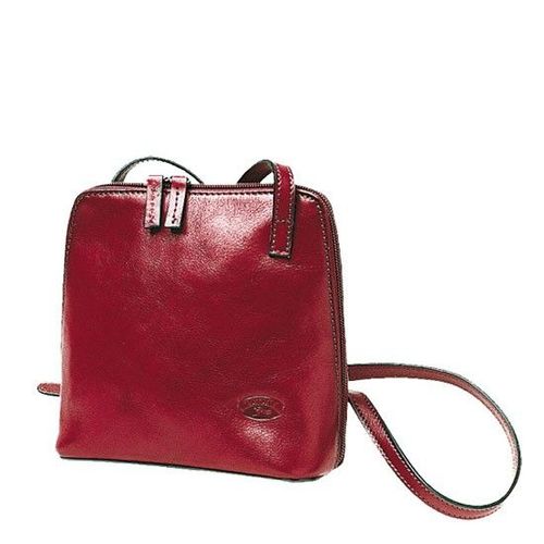 Besace/ Pochette portée travers Katana en cuir de Vachette collet K 1808 - Rouge