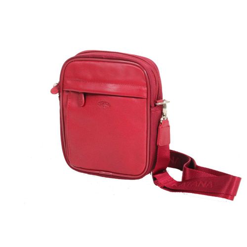 Pochette Katana Nylon Garni Cuir de Vachette K78215 - Rouge