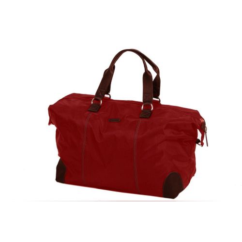 Sac de voyage Katana en Nylon garni de Croûte de Cuir de Vachette K 29320 - Rouge