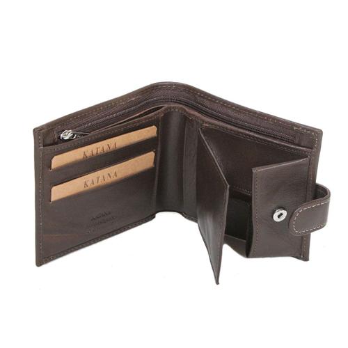 Porte-feuille Katana en Cuir de Vachette Gras K 253036 - Chocolat