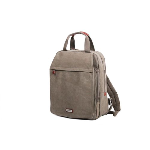 Sac à dos Katana en toile garnie Cuir de Vachette K6559 - Marron