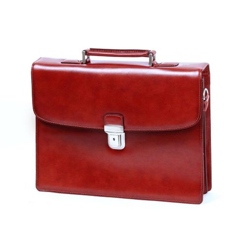 Serviette Katana Refente de cuir de Vachette K63041 - Rouge