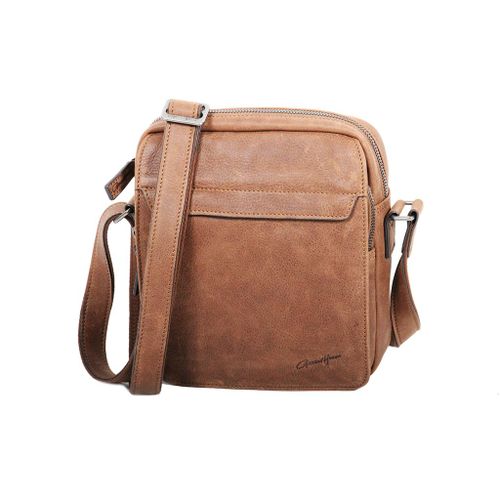 Pochette portée travers Gérard Hénon Collection Vintage 7103 - Marron clair