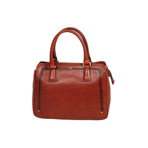 Sac à main Katana Cuir de Vachette collet végétal 66804 - Marron