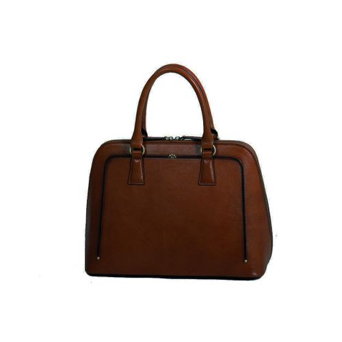 Sac à main Katana Cuir de Vachette Collet Végétal 66828 - Chocolat