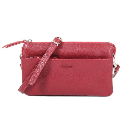 Pochette Katana en Cuir de Vachette grainé 69600 - Rouge