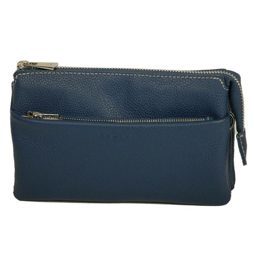 Pochette Katana en Cuir de Vachette grainé 69600 - Gris