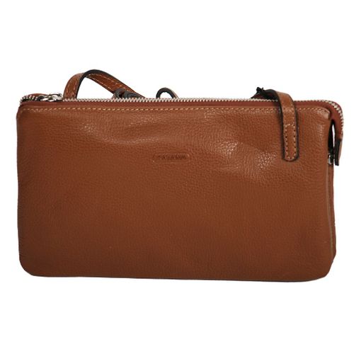 Pochette Katana en Cuir de Vachette grainé 69903 - Marron