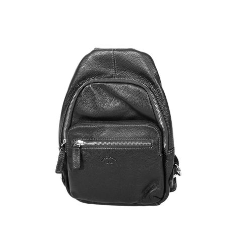 Pochette portée-travers Katana Cuir de Vachette grainé 69515 - Noir
