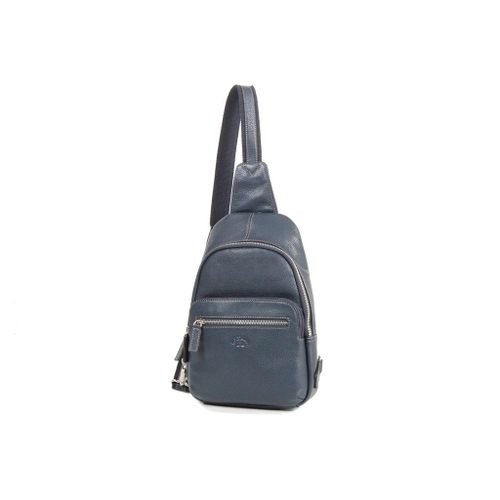 Pochette portée-travers Katana Cuir de Vachette grainé 69515 - Bleu