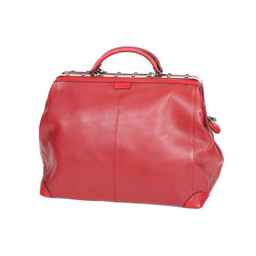 Sac Squaremouth cuir de vachette 83255 - Taille L - Rouge