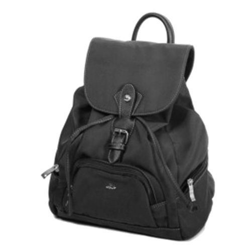 Sac à dos Katana Nylon garni croûte de cuir de vachette K 29307 - Noir