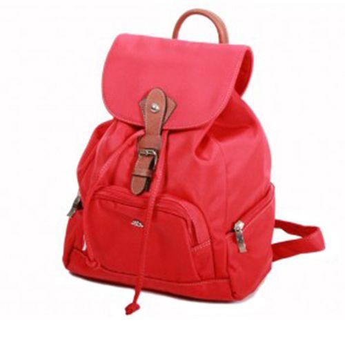 Sac à dos Katana Nylon garni croûte de cuir de vachette K 29307 - Rouge