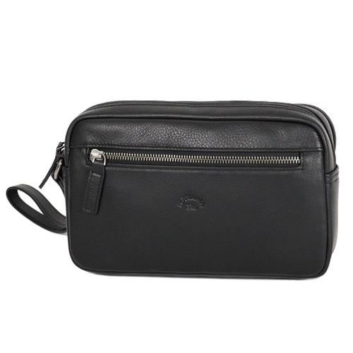 Pochette Katana Cuir de Vachette grainé 89610 - 2 compartiments - Noir