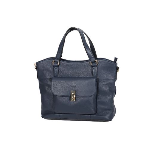 SAC SHOPPING KATANA CUIR DE VACHETTE SOUPLE 89705 - Bleu