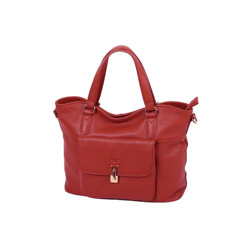 SAC SHOPPING KATANA CUIR DE VACHETTE SOUPLE 89705 - Rouge