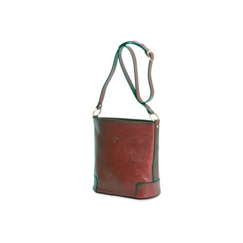 Sac à main/ Besace Katana en cuir de Vachette collet K 82596 - Chocolat
