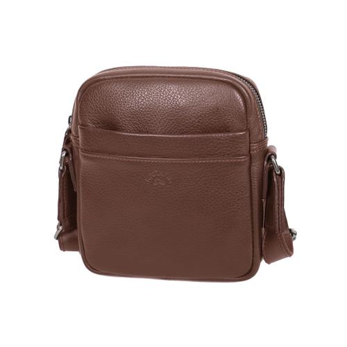 Pochette portée travers Katana Cuir de Vachette grainé 89613 - Marron