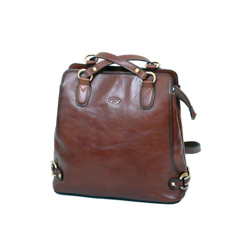 Sac shopping/ Sac à dos Katana en cuir de Vachette collet K 82612 - Chocolat