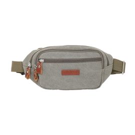 Banane Katana en Toile garnie Cuir de Vachette 6502 - Gris