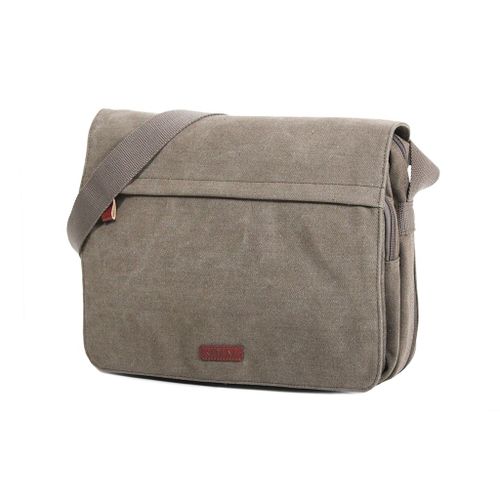 Besace Katana Toile garni cuir 6565 - A4 - Taupe