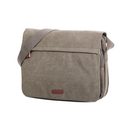 Besace Katana Toile garni cuir 6565 - A4 - Marron