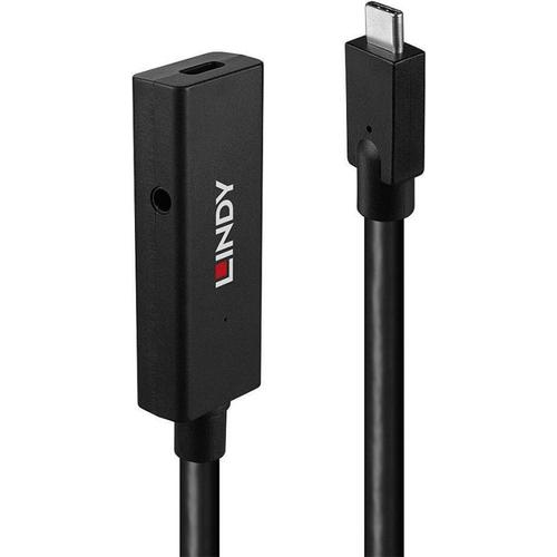Lindy - Câble d'extension USB - 24 pin USB-C (M) pour prise CC 3,5 mm, 24 pin USB-C (F) - USB 3.2 Gen 2 - 5 m - actif - noir