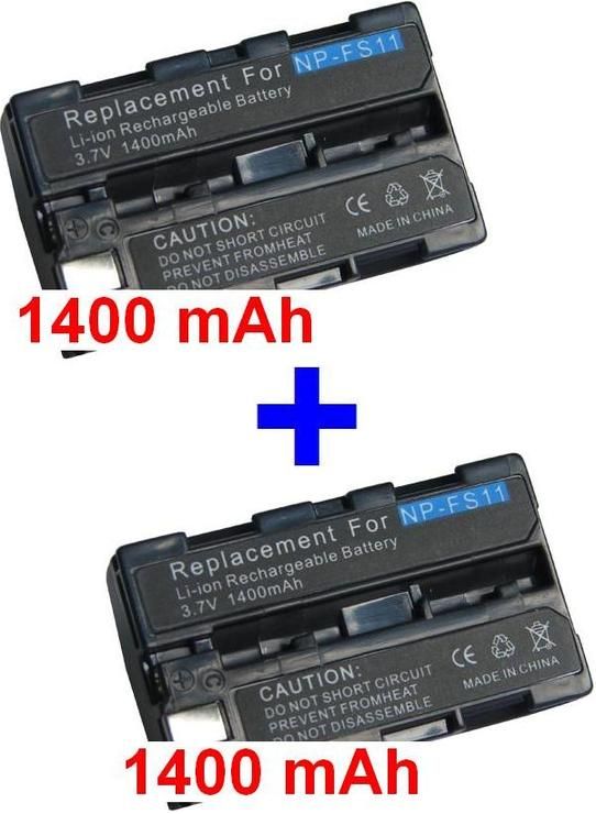 Pack de 2 batteries compatible Sony NP-FS11 FS10 F10 DCR-PC DSC-F *1400mAh*