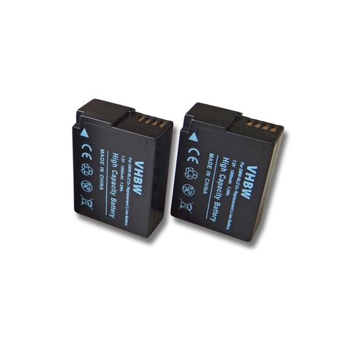 vhbw 2x Batteries compatible avec Panasonic Lumix DMC-GX8H, DC-FZ1000 II, DMC-FZ330, DMC-GX8A, DMC-G81, DC-G90 appareil photo (1000mAh, 7,2V, Li-ion)