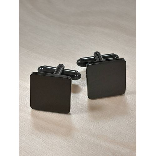 Boutons De Manchettes De Forme Carré De Couleur Noire