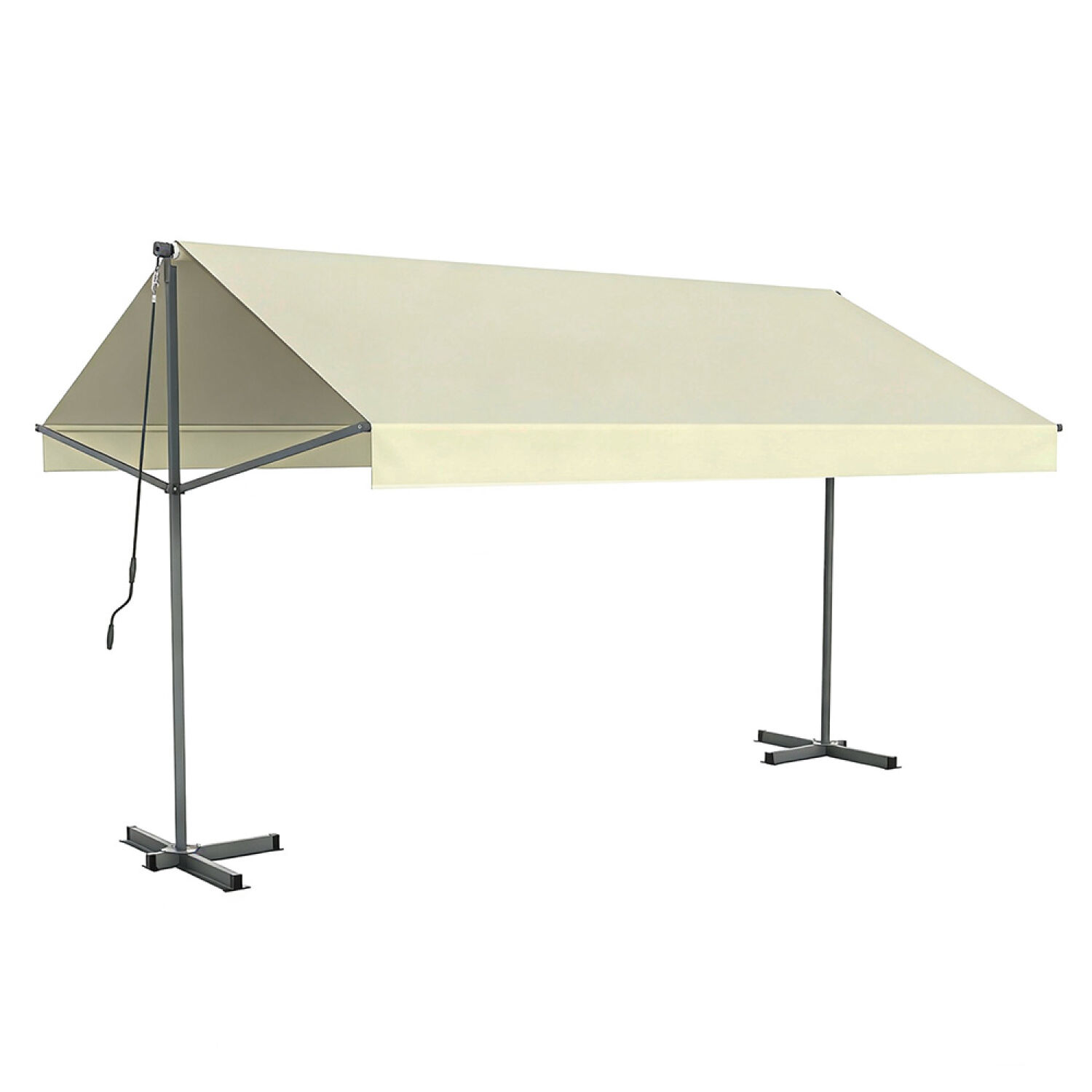 Store banne double pente manuel 4 x 1,5-1,5 m beige