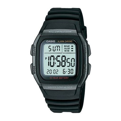 Casio W-96h-1bvdf Montre Bracelet Électronique Noir Et Gris