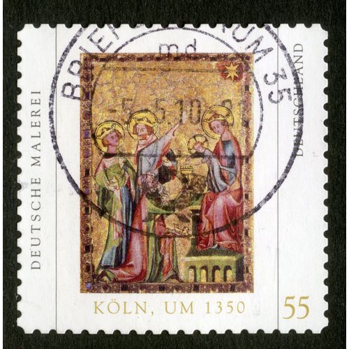 Timbre Oblitéré Deutschland, Deutsche Malerei, Köln, Um 1350, 55