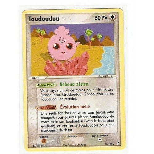 Pokemon - Ex Gardiens De Cristal - Toudoudou - 21/100 - 50pv - Rare