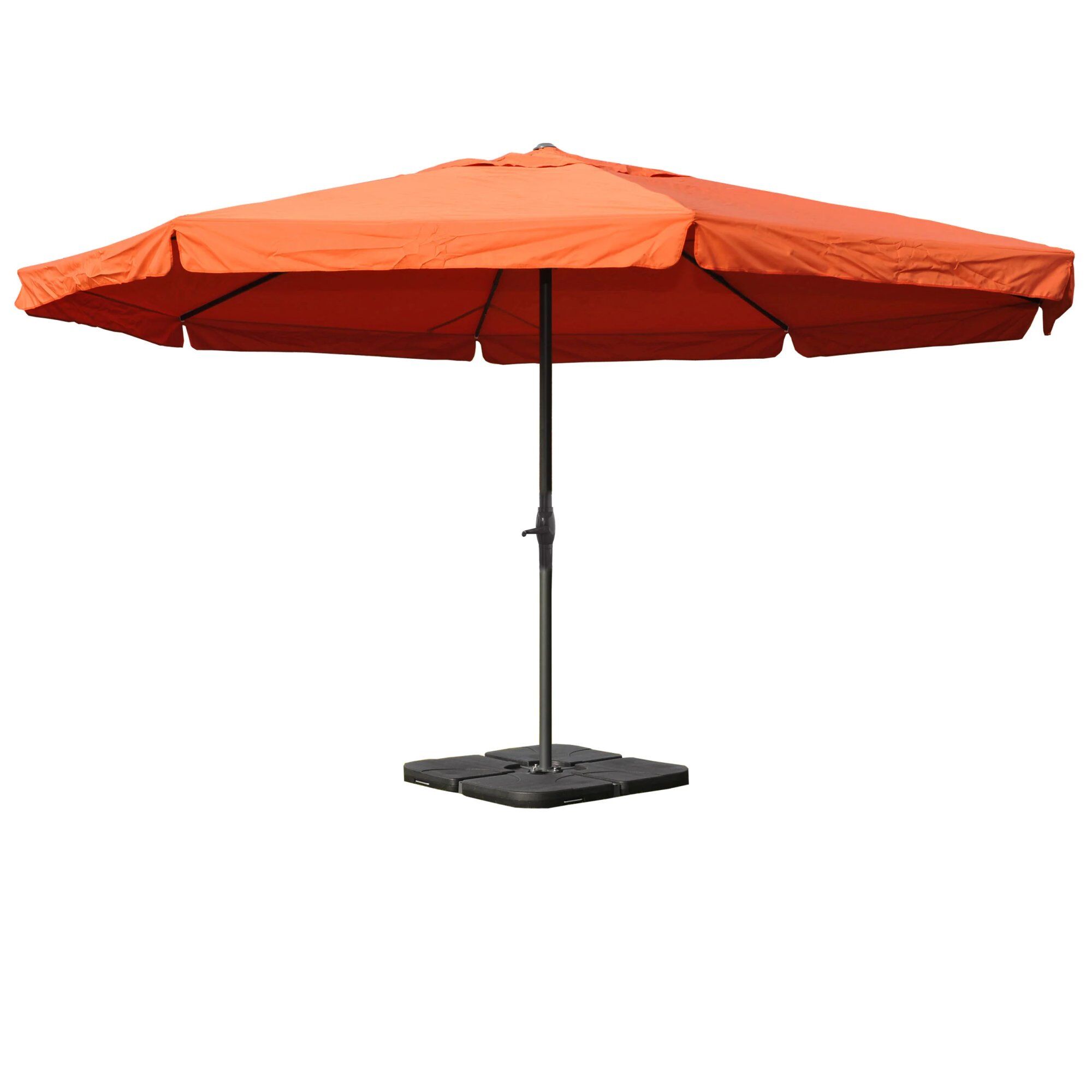 Parasol droit professionnel diam&egrave;tre 5 m hauteur 360 cm avec