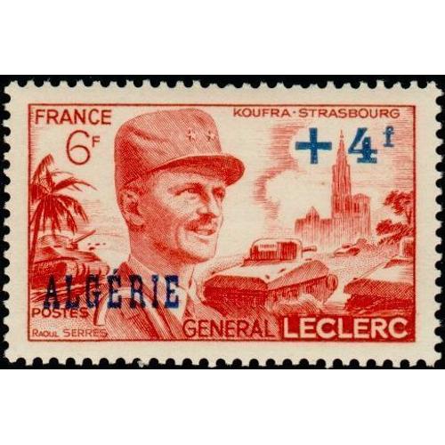 Algérie, Département Français 1949, Très Beau Timbre Neuf** Luxe Yvert 272, Général Leclerc, Avec Surcharges "Algérie" Et "+4f".