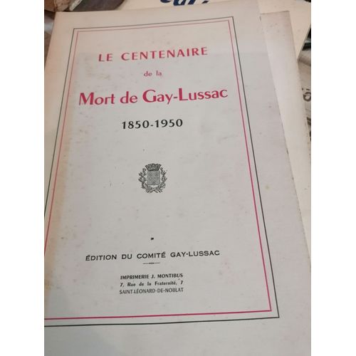 Le Centenaire De La Mort De Gay-Lussac